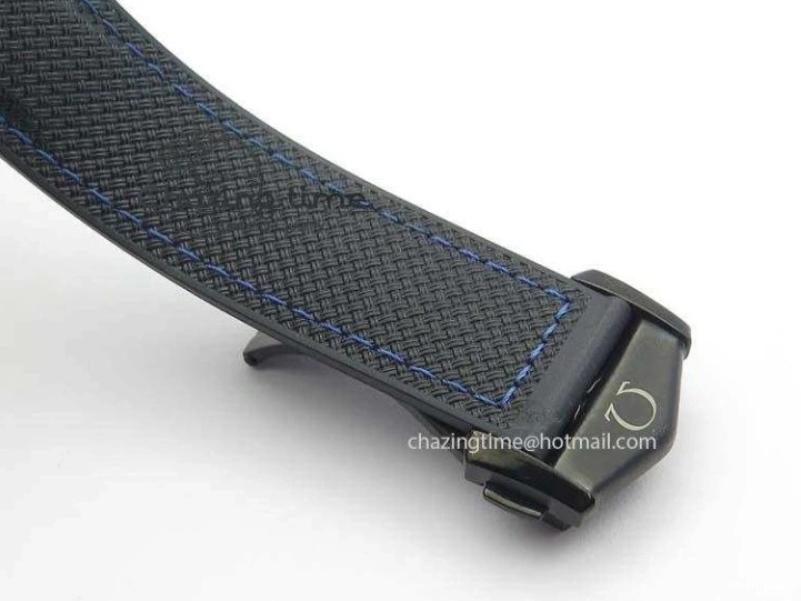 0317 Unique Planet Ocean 45mm Real Ceramic Blue BP-Maker Best Edition Black Dial On Nylon Rubber Strap A 8184